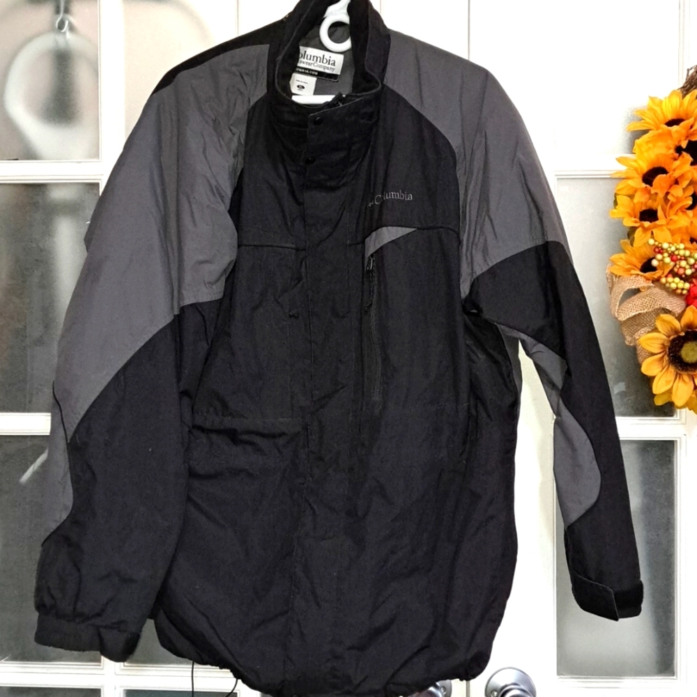 COLUMBIA SPORTSWEAR CO. DOUBLE WHAMMY SKI JACKET  XL Dark GRAY & BLACK (No Hoo